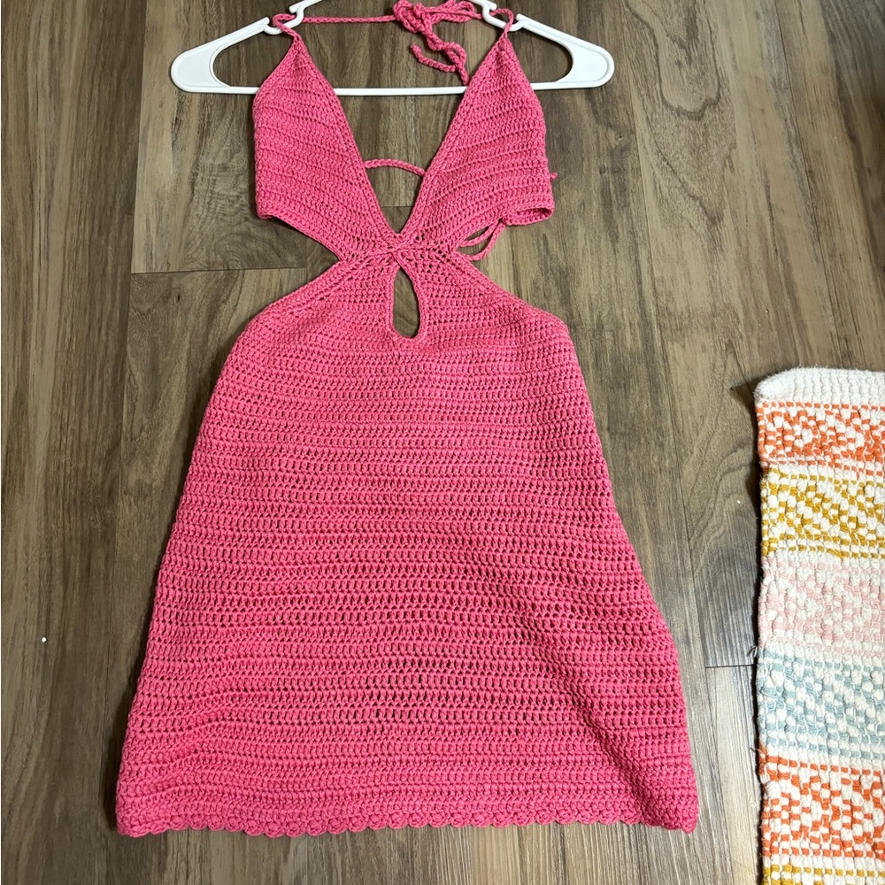 Beginning boutique - Bryleigh Pink Knit Mini Dress size 6